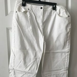 Talbots white crops size 18